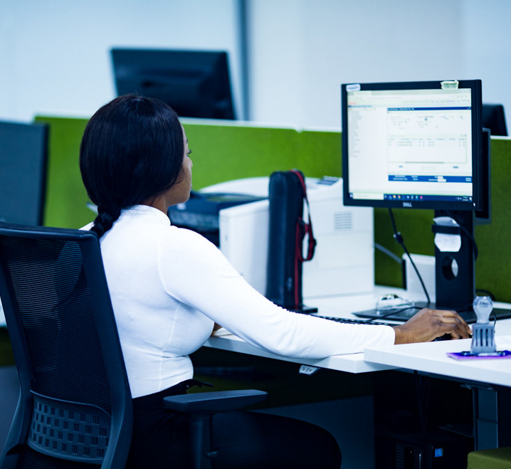 Access Bank Staff working with a computer