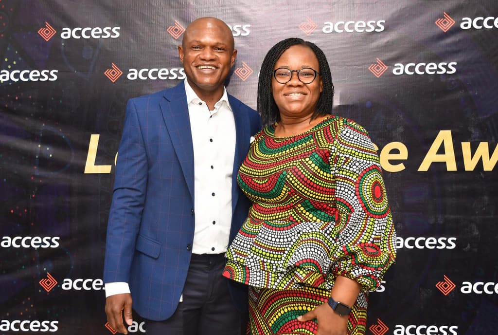 Man and woman at Access bank event