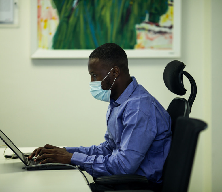 Man working at desk